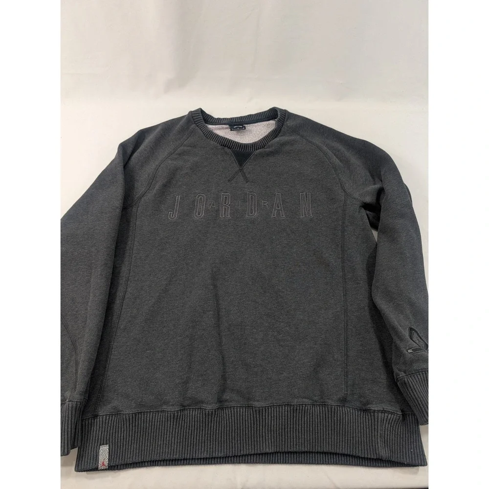 Air Jordan‎ Flight Jumpman Pullover Gray Sweatshirt Heavy Embroidery Large